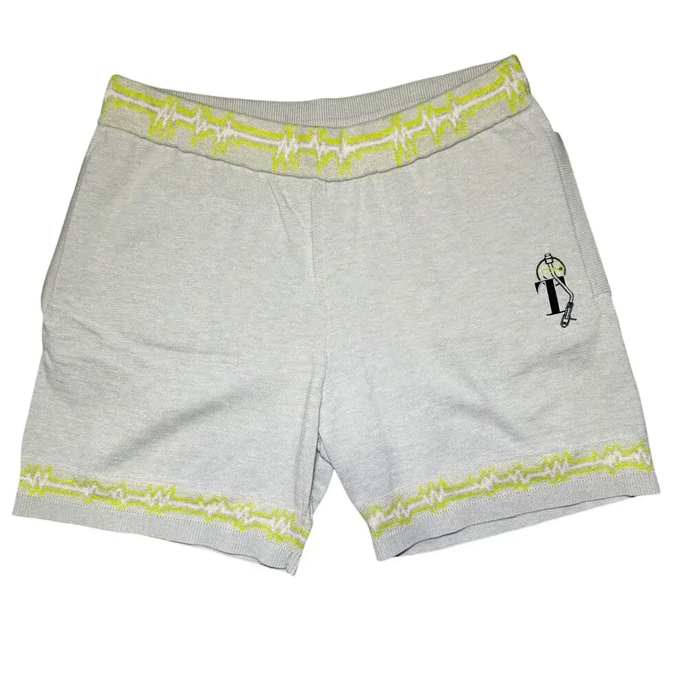 TWENTY Montreal Grey Knit Shorts NWT Heartbeat Trim Size L